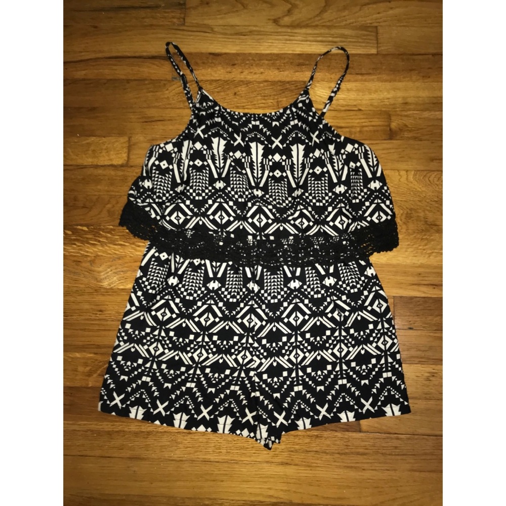 Tank Strap Short Romper with Top Flounce Layer.